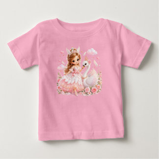 T-shirt Pour Bébé Jolie princesse cygne rose conte de fée