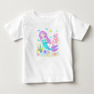 T-shirt Pour Bébé Jolie sirène sous la mer