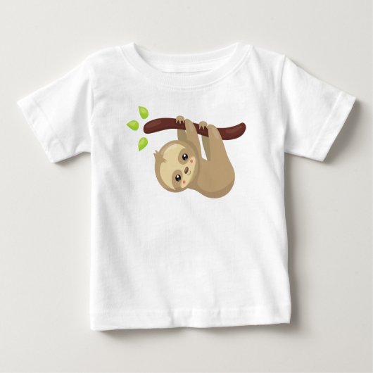 T-shirt Pour Bébé Jolie Sloth, Petite Sloth, Fente Bébé, Fente Lazy (Devant)