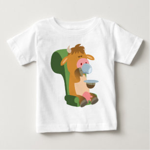 T-shirt Pour Bébé Jolie vache caricaturale et un joli T-shirt bébé C