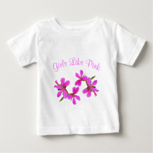T-shirt Pour Bébé jolies fleurs de jardin roses, filles comme roses