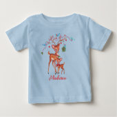 T-shirt Pour Bébé Jolis cerfs de Noël (Devant)