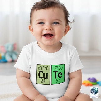 T-shirt Pour Bébé Jolis symboles d'éléments du tableau périodique