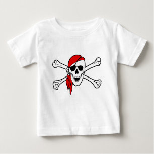 T-shirt Pour Bébé Jolly roger avec le bandana rouge