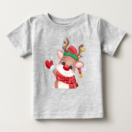 T-shirt Pour Bébé Jote Rudolph Le Nose Rouge Reindeer Noël (Devant)