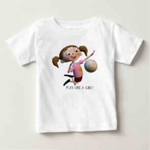T-shirt Pour Bébé Jouer Comme Une Fille Volley-ball