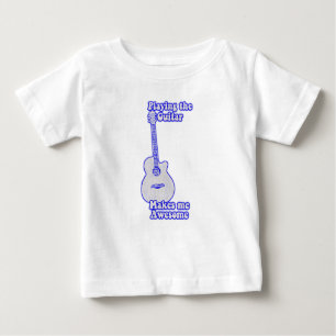 T-shirt Pour Bébé Jouer de la guitare me rend génial. bleu vintage