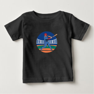 T-shirt Pour Bébé Joueur de baseball en action