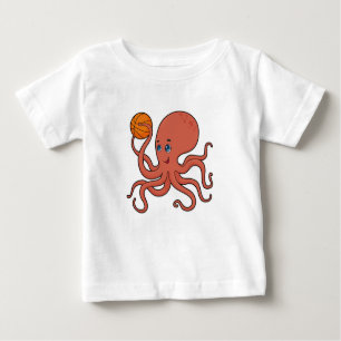 T-shirt Pour Bébé Joueur de basket-ball Octopus