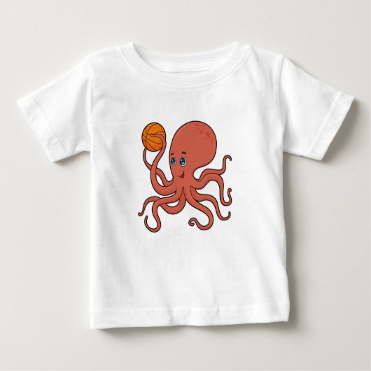 T-shirt Pour Bébé Joueur de basket-ball Octopus (Devant)