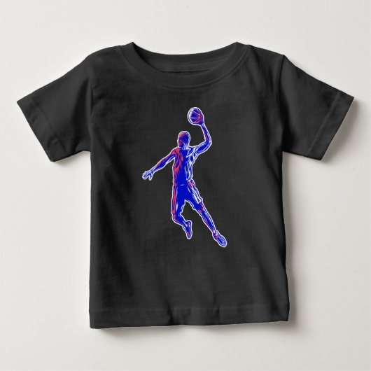 T-shirt Pour Bébé Joueur de basket Slam Dunk, Red and Blue Design (Devant)