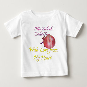 T-shirt Pour Bébé Joueur de cricket en Nouvelle-Zélande amusant
