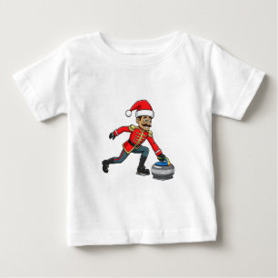 T-shirt Pour Bébé  Joueur de curling Casse-Noisette Fêtes Sports d'h