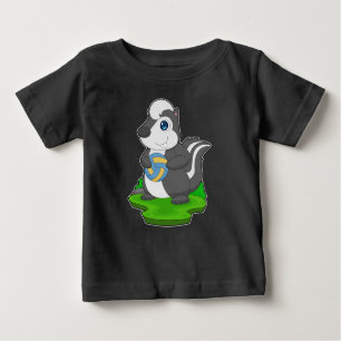 T-shirt Pour Bébé Joueur de volley-ball skunk