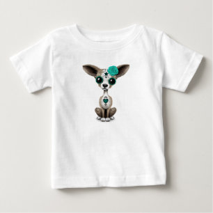 T-shirt Pour Bébé Jour bleu du chiot mort de chiwawa de crâne de
