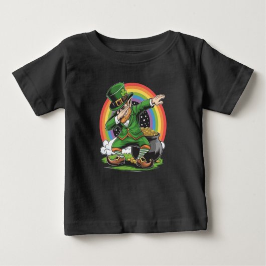 T-shirt Pour Bébé Jour de la Saint Patrick Dabbing Leprechaun Dab Da (Devant)