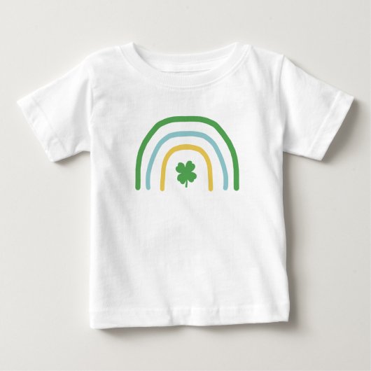 T-shirt Pour Bébé Jour de la Saint Patrick Rainbow Irlandais Clover (Devant)