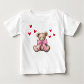 T-shirt Pour Bébé Jour de la Saint-Valentin Ourson Mignon Teddy (Devant)