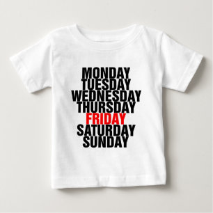 T-shirt Pour Bébé Jours de la semaine