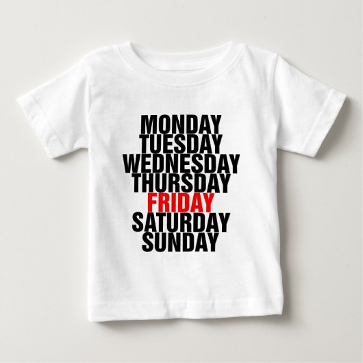 T-shirt Pour Bébé Jours de la semaine (Devant)