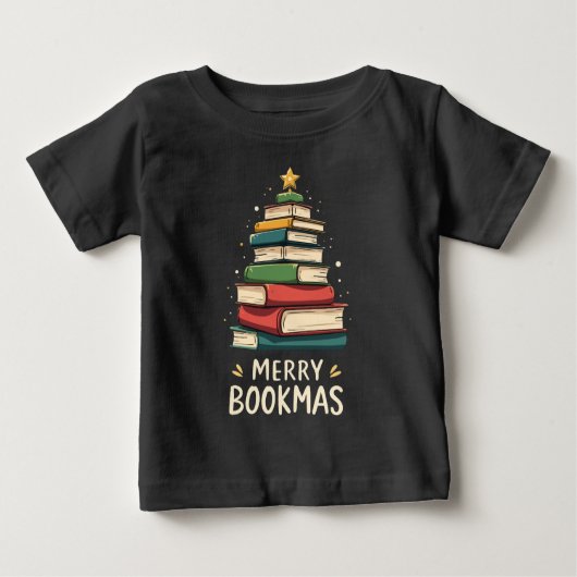 T-shirt Pour Bébé Joy Bookmas - Festive Book Stack for Book Lovers (Devant)