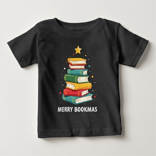 T-shirt Pour Bébé Joy Bookmas - Festive Book Stack for Book Lovers (Devant)