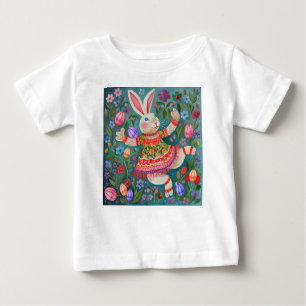T-shirt Pour Bébé Joyeuse Danse Bunny de Pâques