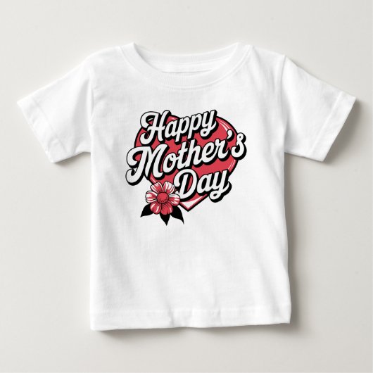 T-shirt Pour Bébé Joyeuse Fête des Mères (Devant)