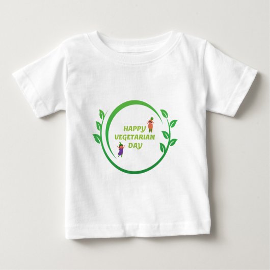 T-shirt Pour Bébé Joyeuse fête végétarienne (Devant)