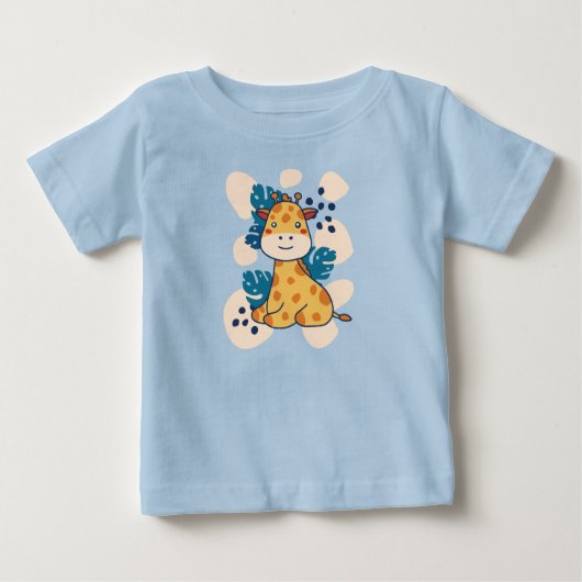 T-shirt Pour Bébé Joyeuse Giraffe (Devant)