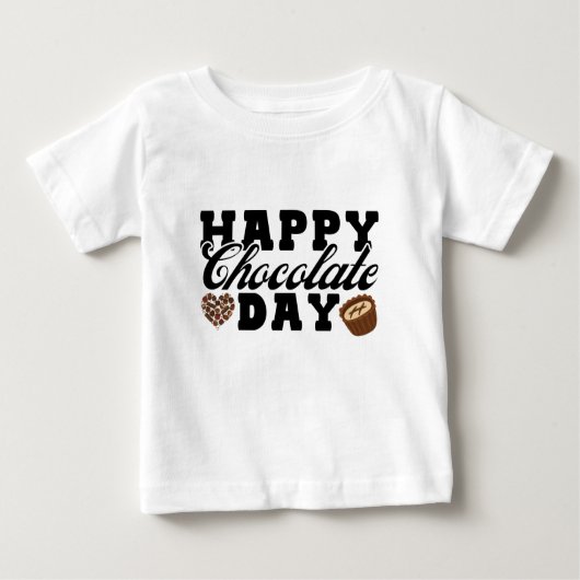 T-shirt Pour Bébé Joyeuse journée du chocolat, Joyeuse de l'amoureux (Devant)