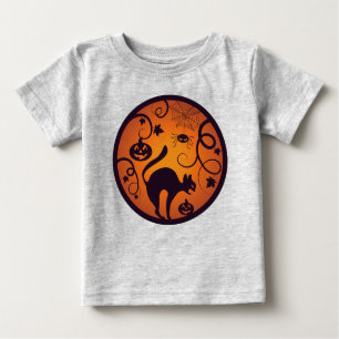 T-shirt Pour Bébé Joyeuse lanterne d'Halloween araignées et chauves-