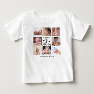 T-shirt Pour Bébé Joyeuse première fête des pères 8 Collage photo