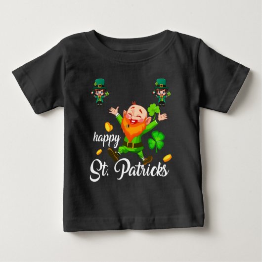 T-shirt Pour Bébé Joyeuse St Patrick Leprechaun Conception Irlandais (Devant)