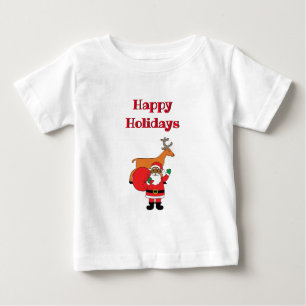 T-shirt Pour Bébé Joyeuses Fêtes de fin d'année Père Noël Afro-Améri