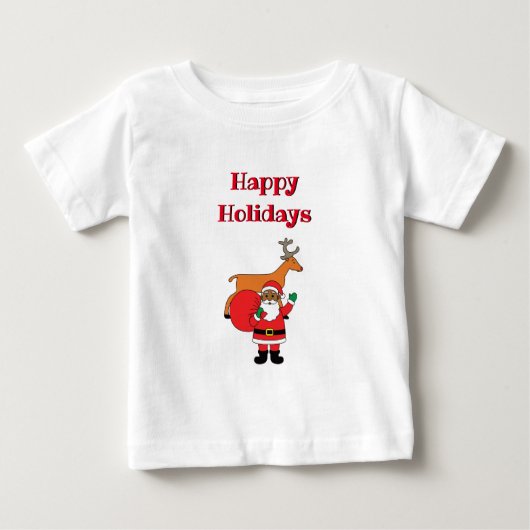 T-shirt Pour Bébé Joyeuses Fêtes de fin d'année Père Noël Afro-Améri (Devant)