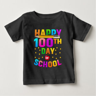 T-shirt Pour Bébé Joyeux 100e jour d'école pour enseignants et étudi