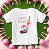 T-shirt Pour Bébé Joyeux 1er Anniversaire Polka Dot Rose Fille Golf