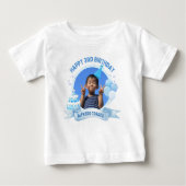 T-shirt Pour Bébé Joyeux 3e anniversaire Imprimer moderne blanc Tshi (Devant)