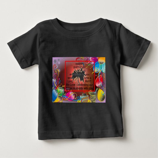 T-shirt Pour Bébé Joyeux anniversaire à nous Art Imprimer (Devant)