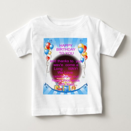 T-shirt Pour Bébé Joyeux anniversaire à vous Art Imprimer (Devant)