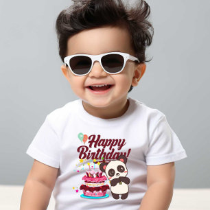 T-shirt Pour Bébé Joyeux anniversaire Bébé Enfants T-shirt blanc