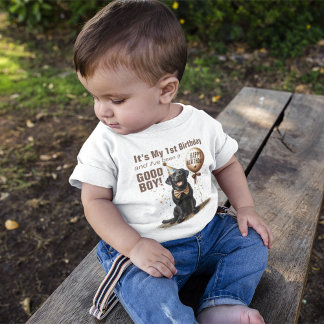 T-shirt Pour Bébé Joyeux Anniversaire Célébré Labradoodle Noir Perso