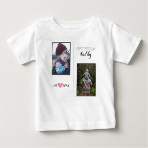 T-SHIRT POUR BÉBÉ JOYEUX ANNIVERSAIRE DADDY VÊTEMENTS BÉBÉ PHOTO PER