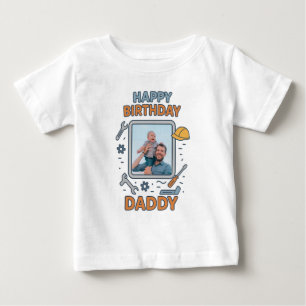 T-SHIRT POUR BÉBÉ JOYEUX ANNIVERSAIRE DADDY VÊTEMENTS BÉBÉ PHOTO PER