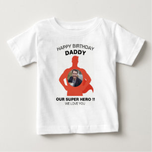 T-SHIRT POUR BÉBÉ JOYEUX ANNIVERSAIRE DADDY VÊTEMENTS BÉBÉ PHOTO PER