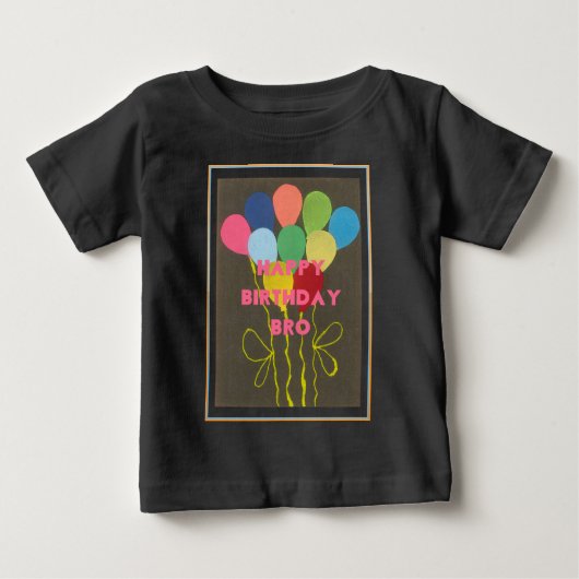 T-shirt Pour Bébé Joyeux Anniversaire Frère Impression d'art (Devant)