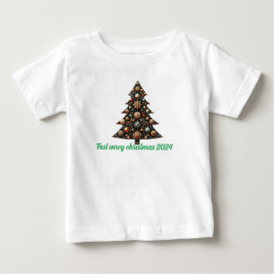 T-shirt Pour Bébé Joyeux arbres de Noël