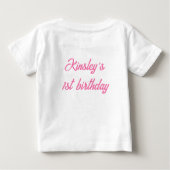 T-shirt Pour Bébé Joyeux Camper rose moderne thème 1er anniversaire (Dos)