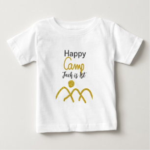 T-shirt Pour Bébé Joyeux camping anniversaire enfant un soleil doré